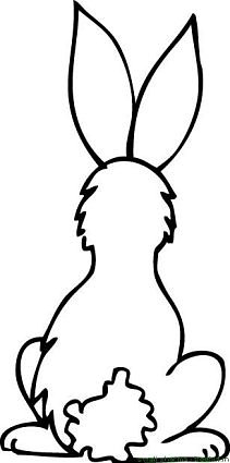bunny rabbit back coloring page
