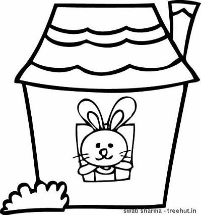 rabbit coloring page for art therapy