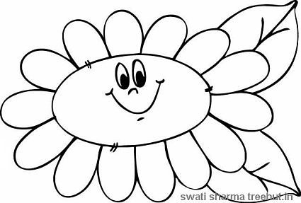 flower clipart coloring page