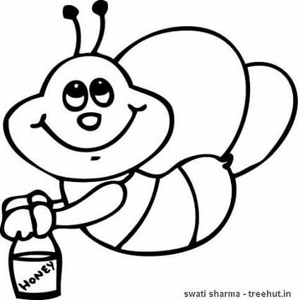 honey bee colouring page