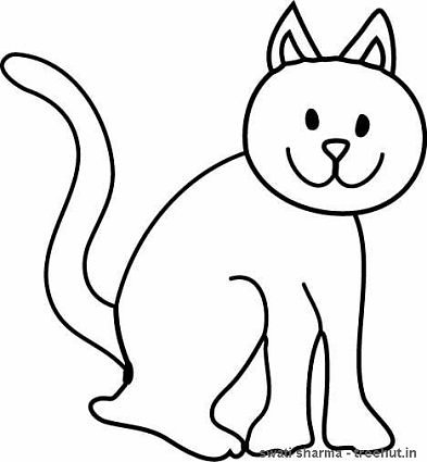 Happy cat coloring page for art therapy