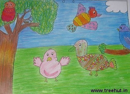 Imaginary bird in art by a child, Lucknow, India