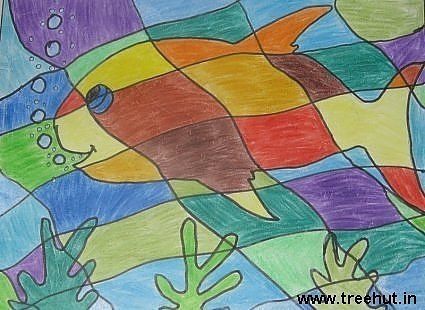 Rainbow colors abstract child art by Mahi Dixit Study Hall School Lucknow India
