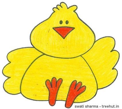 easter chick crayon kids art by swati sharma lucknow