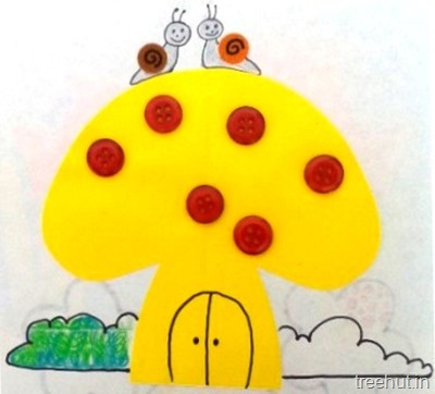 paper buttons mushroom craft for preschoolers