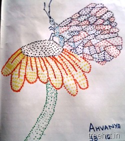 dot-art-by-kid Ananya La Martiniere Girls College Lucknow