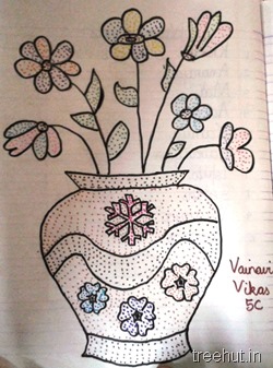 dot-art-by-kid vase La Martiniere Girls College Lucknow