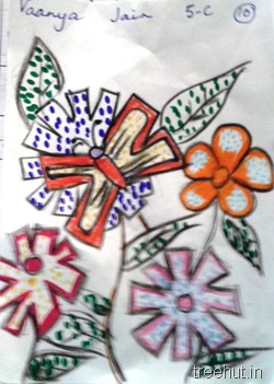 flowers dot-art-by-kids La Martiniere Girls College Lucknow