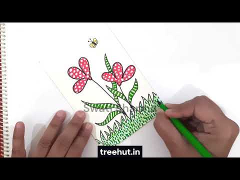 Coloring a Flower in Pattern Art Style for Relaxation and Creativity
