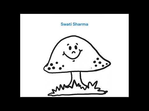 Draw a Mushroom in 2 Minutes, Mushroom with A smiling face for Fall Art Plan, Draw an easy Mushroom