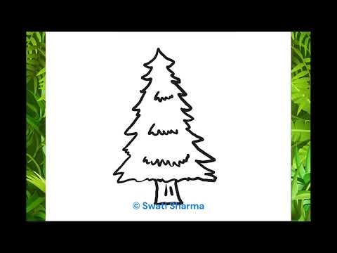 How to Draw a Pine Tree - Arbor Day Activity for Grade 2 | Fun Drawing Tutorial
