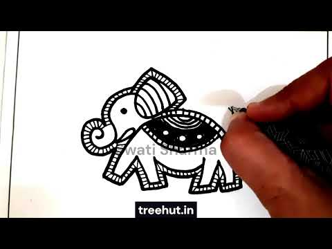 Madhubani Elephant Motif Drawing Idea: Creative Art for Kids and Adults