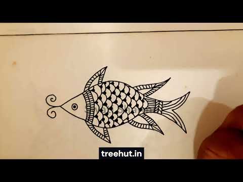 Madhubani Fish Motif Drawing Idea: Ancient India Art for Kids and Adults
