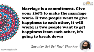 Marriage is a commitment. Give your 100% to make the... Quote by Gurudev Sri Sri Ravi Shankar, Mandala Coloring Page