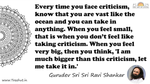 Every time you face criticism, know that you are vast like... Quote by Gurudev Sri Sri Ravi Shankar, Mandala Coloring Page