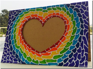 Paper Mosaic Art Heart Photo Frame