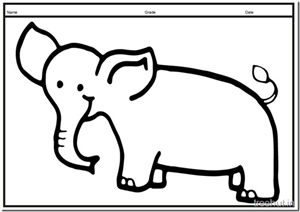 Cute Baby Elephant Coloring Pages