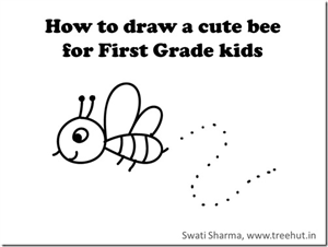 How to draw a cute bee for 1st Grade kids