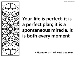 Your life is perfect, it is a perfect... Inspirational Quote by Gurudev Sri Sri Ravi Shankar